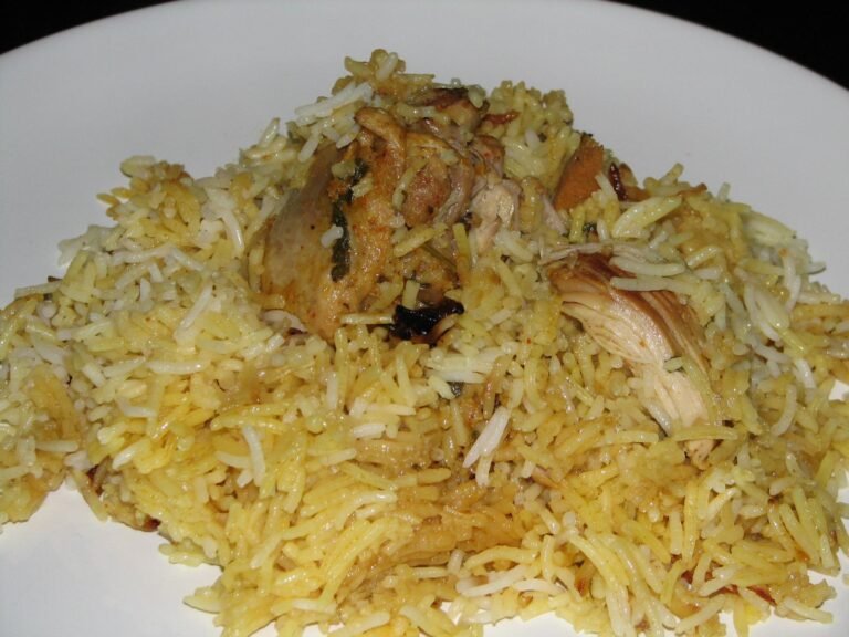 A plate of dum biryani
