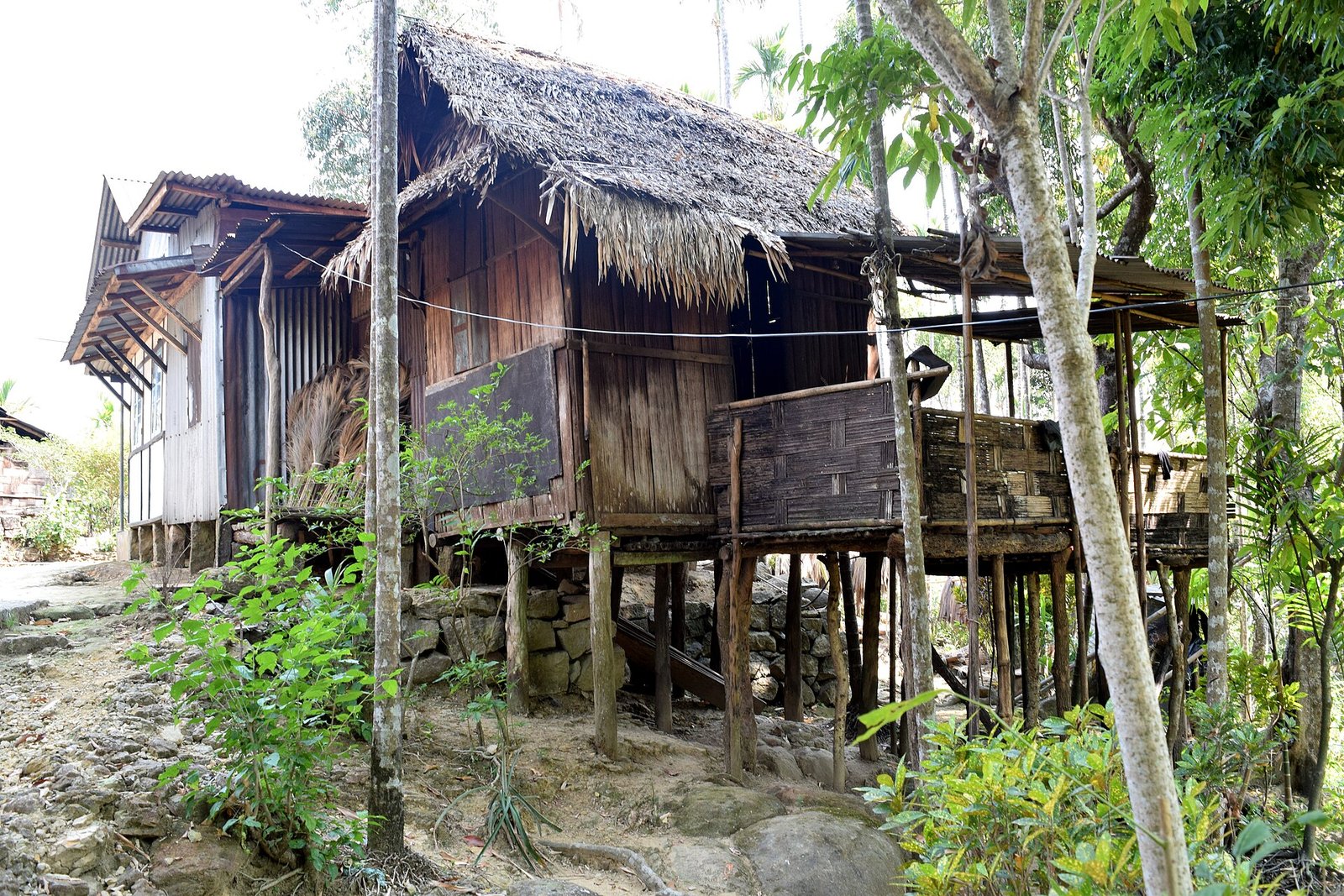 A traditional village house in Mawlynnong, Meghalaya